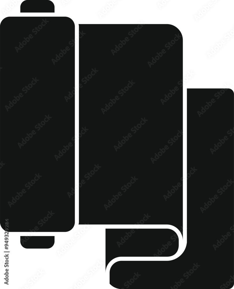 Poster textile roll icon in simple style depicting the manufacturing process of fabric creation