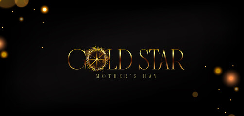 A striking gold star background, ideas for honoring Gold Star Mother's Day, conveying gratitude and remembrance