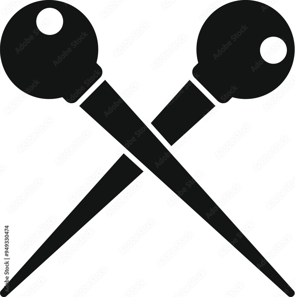 Poster simple vector icon of two keys crossing, representing security and access