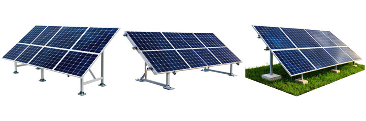 Solar Panels and Turmeric Root Isolated on Transparent Background