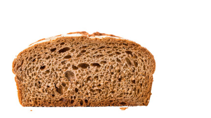 Slice of wheat bread isolated on white background