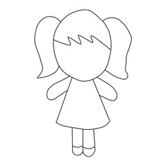 Girl outline drawing Vector Images. Beautiful girl outline image on a white background in vector design.
