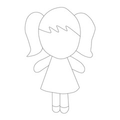 Girl outline drawing Vector Images. Beautiful girl outline image on a white background in vector design.