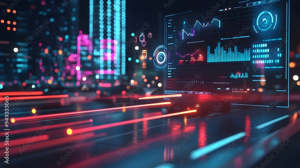 Poster smart traffic management dashboard displaying real time iot data analytics to empower city planners 