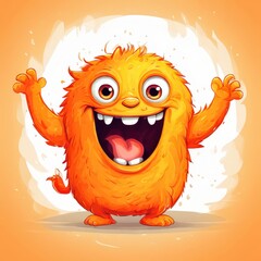 an AI Image Generator, Cute 3D cartoon monster with colorful background.