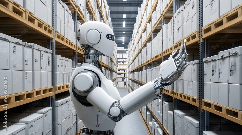 Poster robotic arm powered high tech storage facility utilizing iot technology for efficient inventory mana