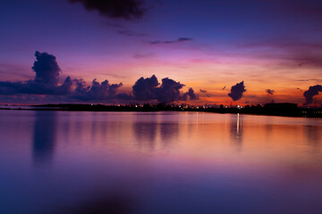sunset on the lake