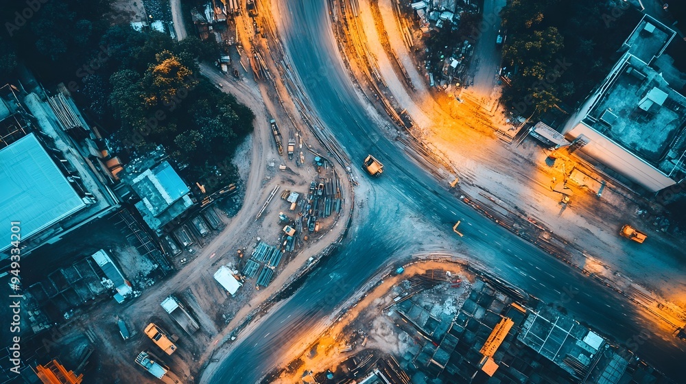 Poster advanced iot sensors monitoring and analyzing a road construction process in real time providing dat