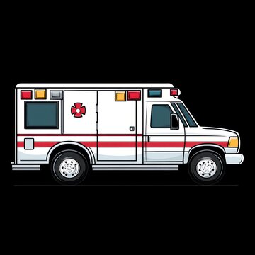 recommend clip art: Ambulance Vehicle Illustration - Side View
