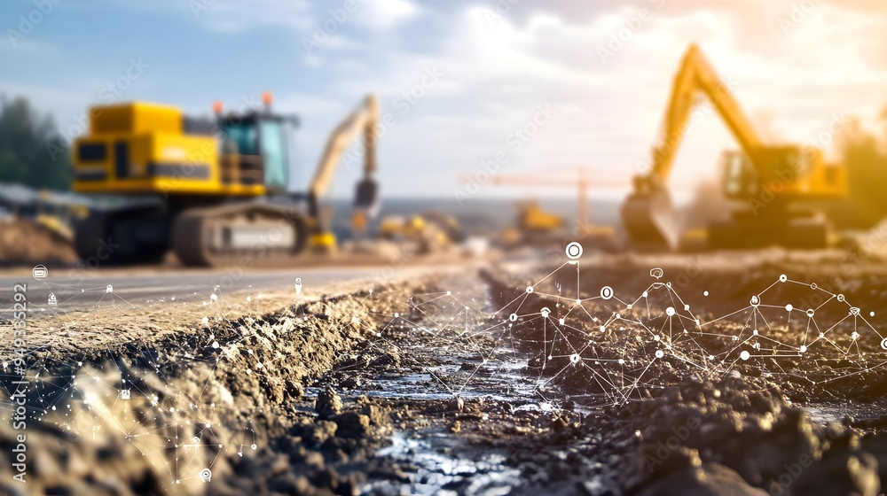 Poster streamlining construction material tracking with smart iot system on construction site innovative di