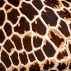 Close-Up of Giraffe Fur Pattern and Texture