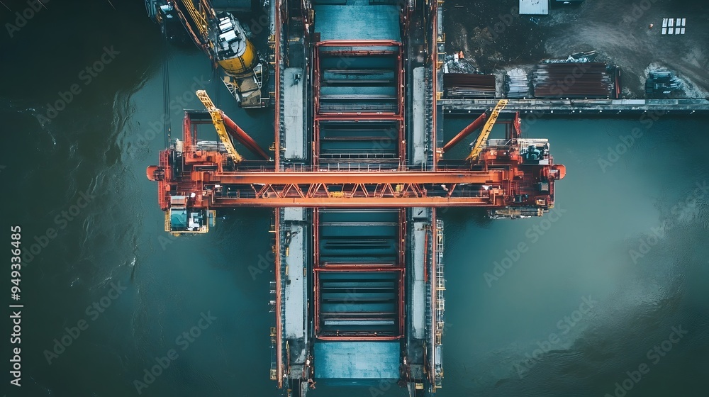 Poster advanced iot integrated cranes precisely positioning bridge components with efficiency and precision
