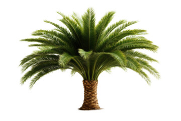 Obraz premium A lush and vibrant palm tree with wide green fronds, perfect for tropical decor and nature-themed projects.