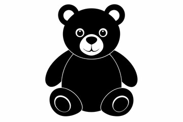 Teddy bear vector silhouette, Cute black teddy icon