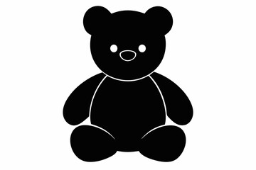 Teddy bear vector silhouette, Cute black teddy icon