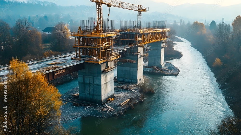 Poster innovative smart bridge construction project leveraging iot technology for real time monitoring and 
