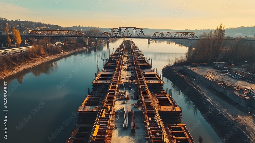 Poster innovative smart bridge construction project utilizing iot sensors and automation technologies for r