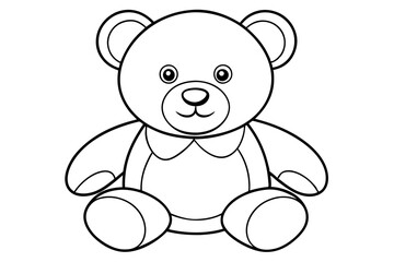 Teddy bear line art vector, Cute teddy outline icon