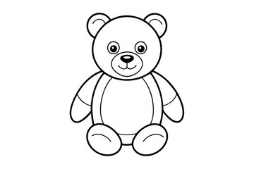 Naklejka premium Teddy bear line art vector, Cute teddy outline icon