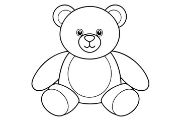 Teddy bear line art vector, Cute teddy outline icon