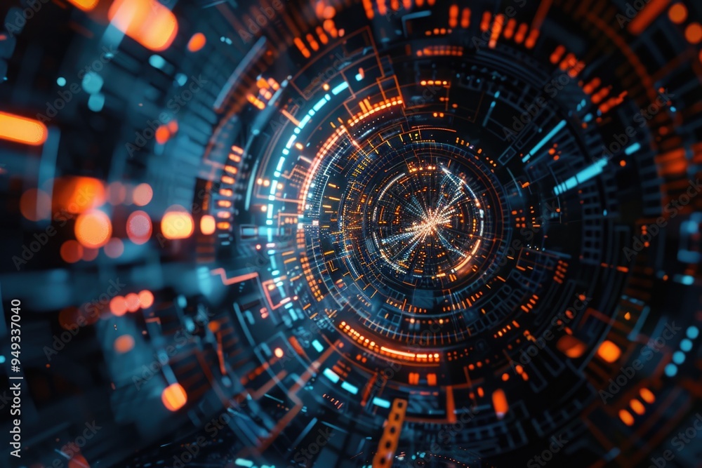 Poster abstract image featuring a circle of lights