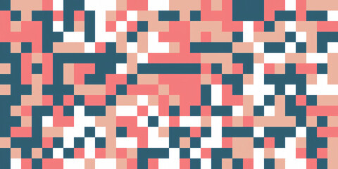 Fototapeta premium Abstract pixel geometric pattern with red, pink and white colors.