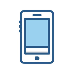 A simple illustration of a smartphone with a blank screen.