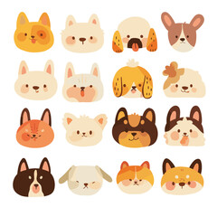 set of funny animals