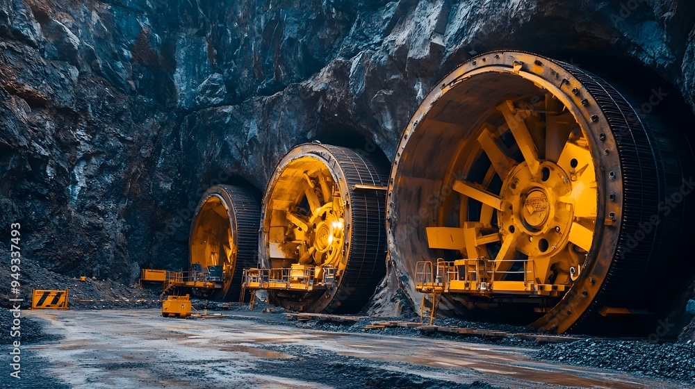 Aufkleber innovative iot enabled tunnel boring machines in action during underground infrastructure constructi