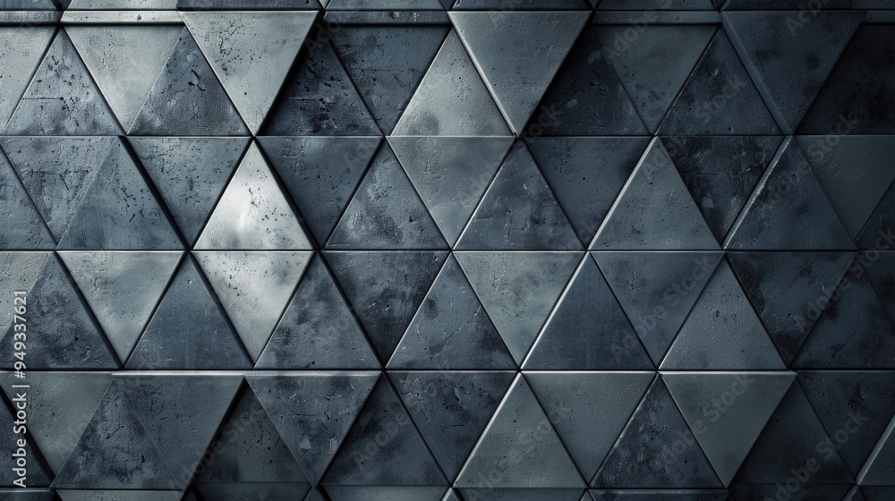 Aufkleber A close-up of a textured wall made up of triangular shapes, in a simple yet striking design