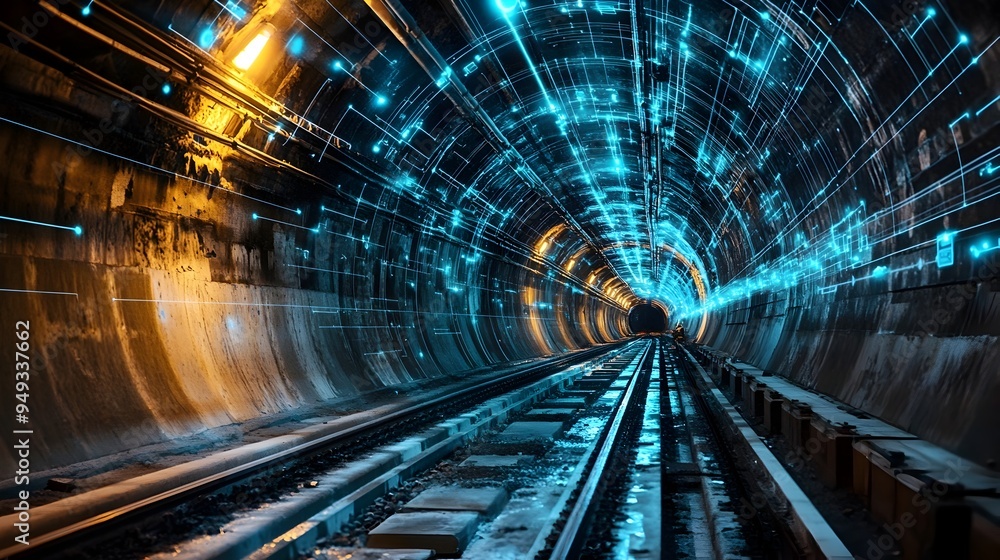Poster innovative iot technology monitoring and optimizing ventilation systems in a tunnel construction pro