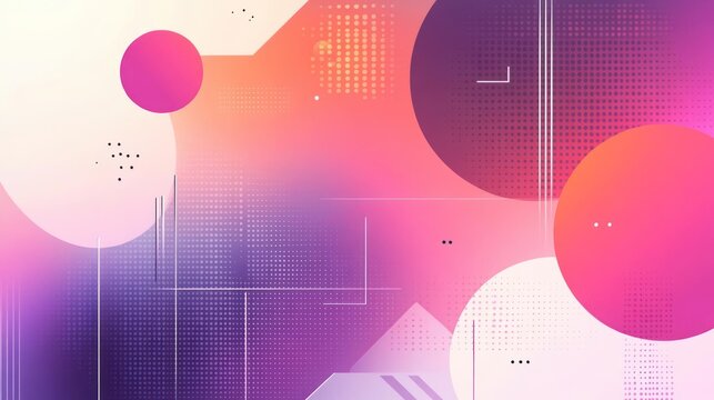 A colorful abstract design with spheres and lines