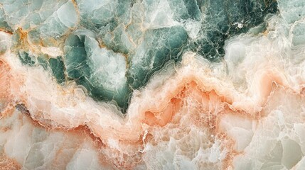 Fototapeta premium A vividly colored and textured mountain landscape with hues of turquoise, purple, pink, and white.
