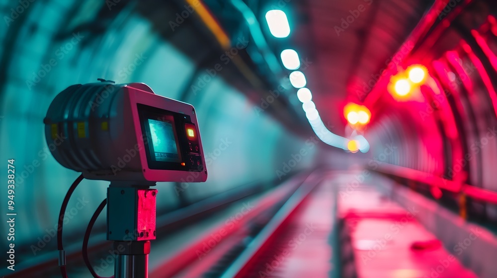 Poster advanced iot powered equipment seamlessly guiding the installation of electrical systems within a tu