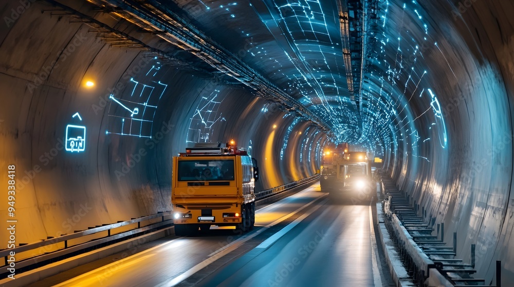 Poster advanced iot sensors and devices tracking the real time movement and activity of construction vehicl