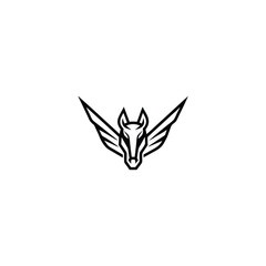 Winged Horse Head Logo