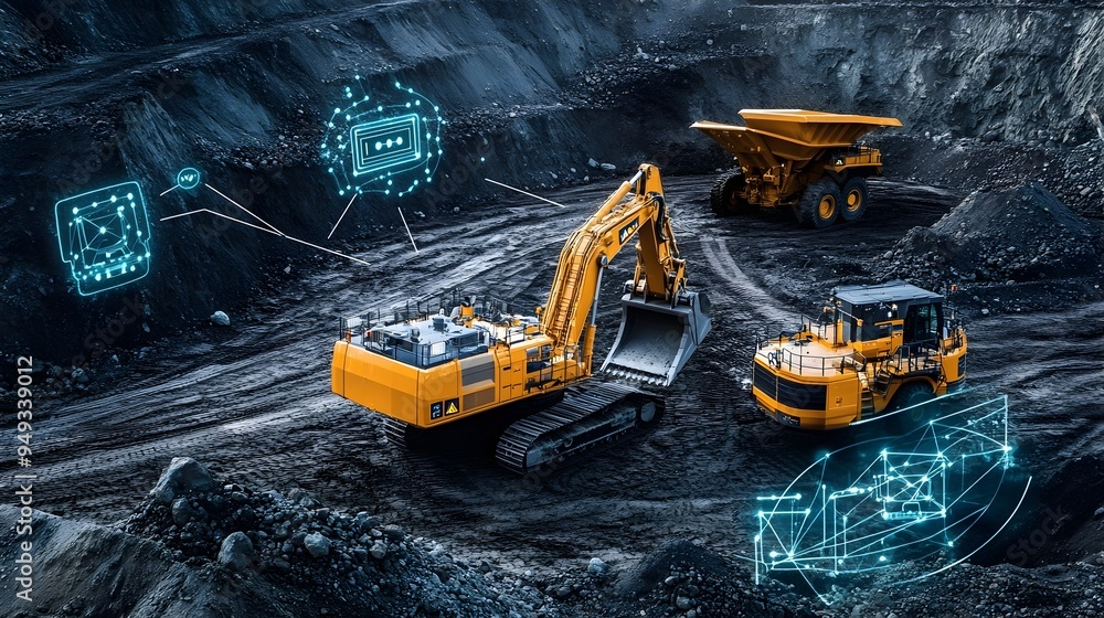 Poster automated internet of things iot devices monitoring and controlling heavy mining machinery at an exc