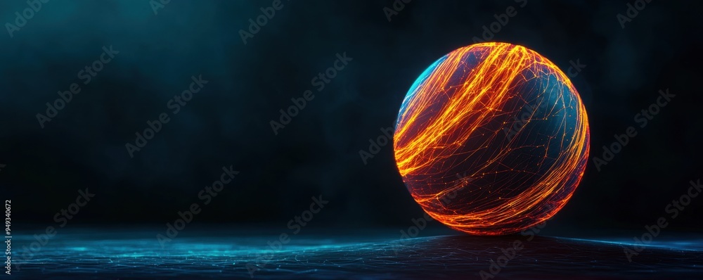 Poster illuminated abstract forms in virtual reality: futuristic glowtime experience