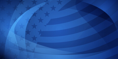 USA independence day abstract background with elements of the american flag in blue colors