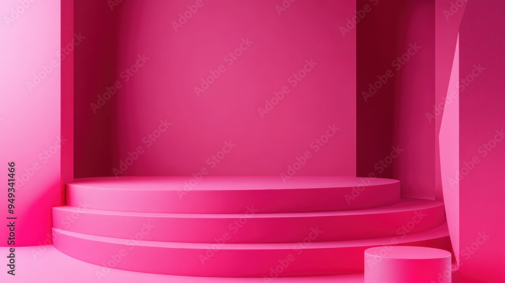 Sticker pink podium scene.