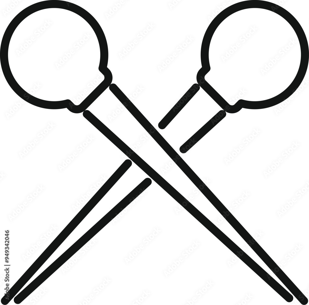 Poster two crossed inoculation loops with their handles forming an x shape, a simple design representing la
