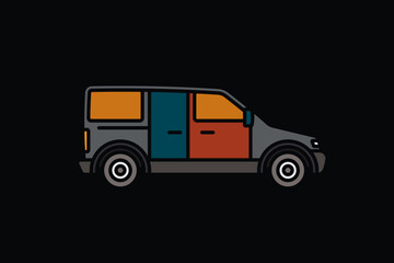 Original vector illustration. A passenger car. A contour icon.