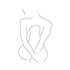 body silhouette. Girl outline drawing Vector Images. Beautiful girl outline image on a white background in vector design.