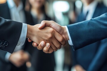 握手をする男性会社員（商談・商談成立・協業・契約・M＆A）