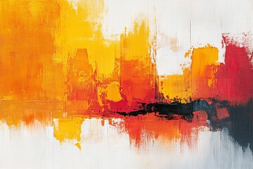 Fototapeta premium Abstract autumn landscape with bold strokes of orange, yellow, and red --ar 3:2 --stylize 250 --v 6.1 Job ID: 4df074e6-0c35-44a5-9f9e-66083a3ee3bd