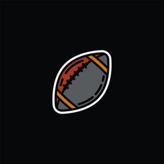 Original vector illustration. A contour icon. An American football ball.