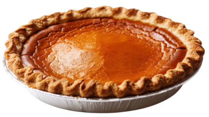 Pumpkin pie Thanksgiving isolated on white background