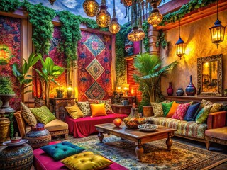 Fototapeta premium Vibrant Boho Chic Ambiance