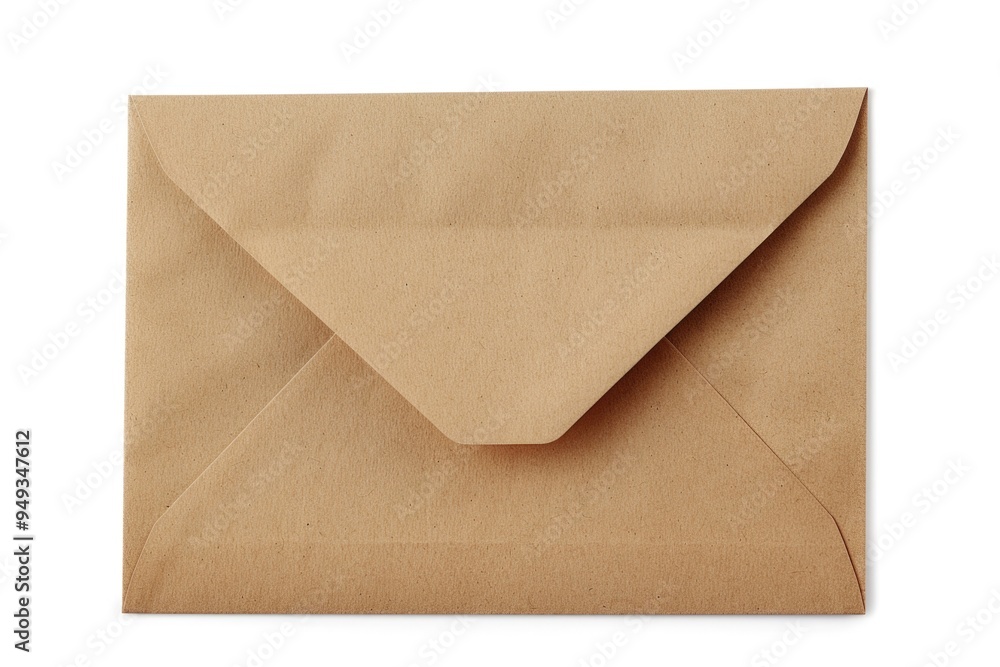 Poster A simple illustration of an open brown envelope placed on a white background, perfect for use in designs related to correspondence or communication