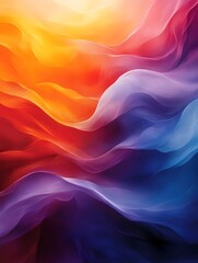 Fototapeta premium Abstract digital art featuring a vibrant, colorful wave pattern in shades of blue, purple, red, and yellow.